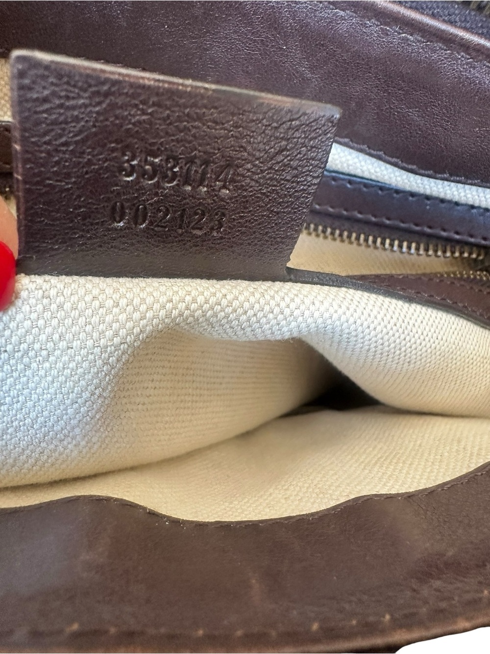 Gucci Brown Canvas & Leather Tote with Green and Red Stripe - Picture 8 of 10